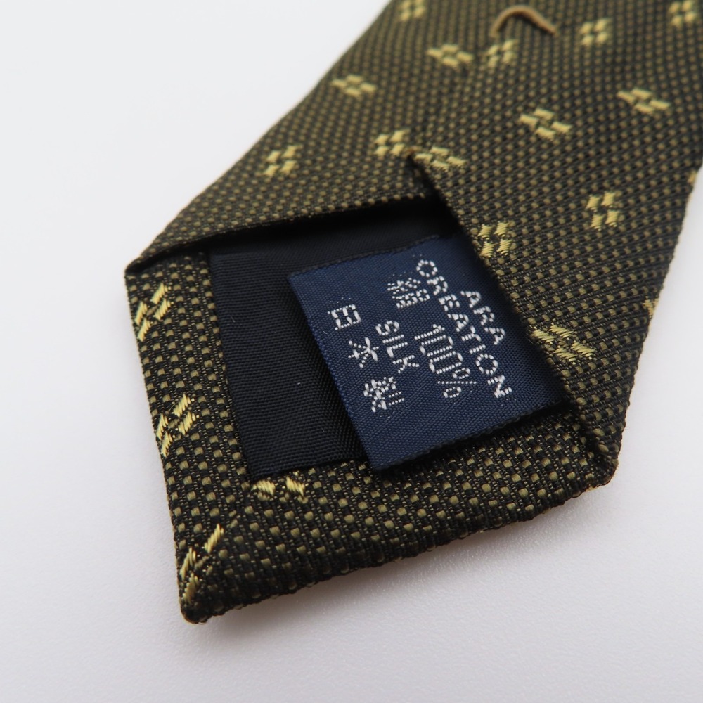 Burberry Tie Silk Brown Yellow Polka Dot Textured 3.75" Wide 57" Long Japan - Picture 6 of 6